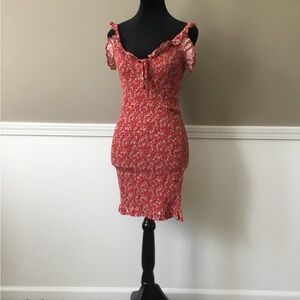 Japna Red Floral Mini Dress